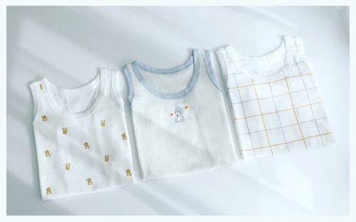 (3入組)男寶無螢光輕柔棉背心-格紋X熊熊