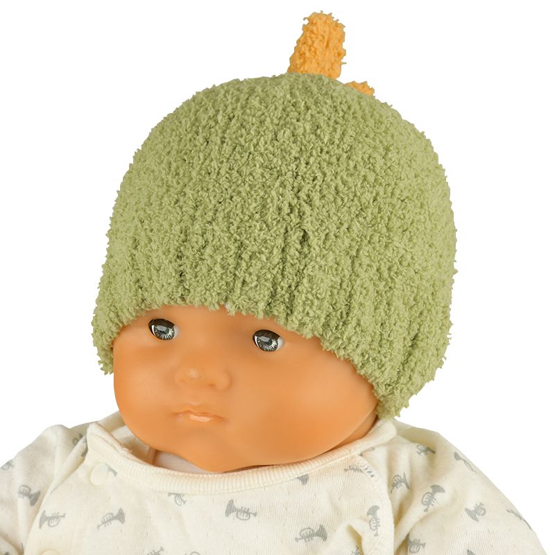 akachan honpo - 毛茸茸尖尖針織帽-恐龍-綠色