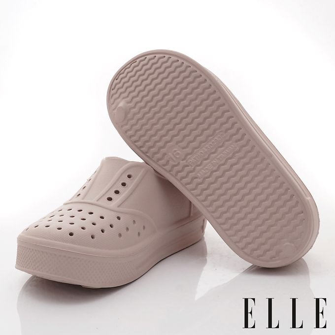 ELLE - 台灣製ELLE洞洞輕便休閒鞋-K233772奶茶(中小童段)-洞洞鞋-奶茶