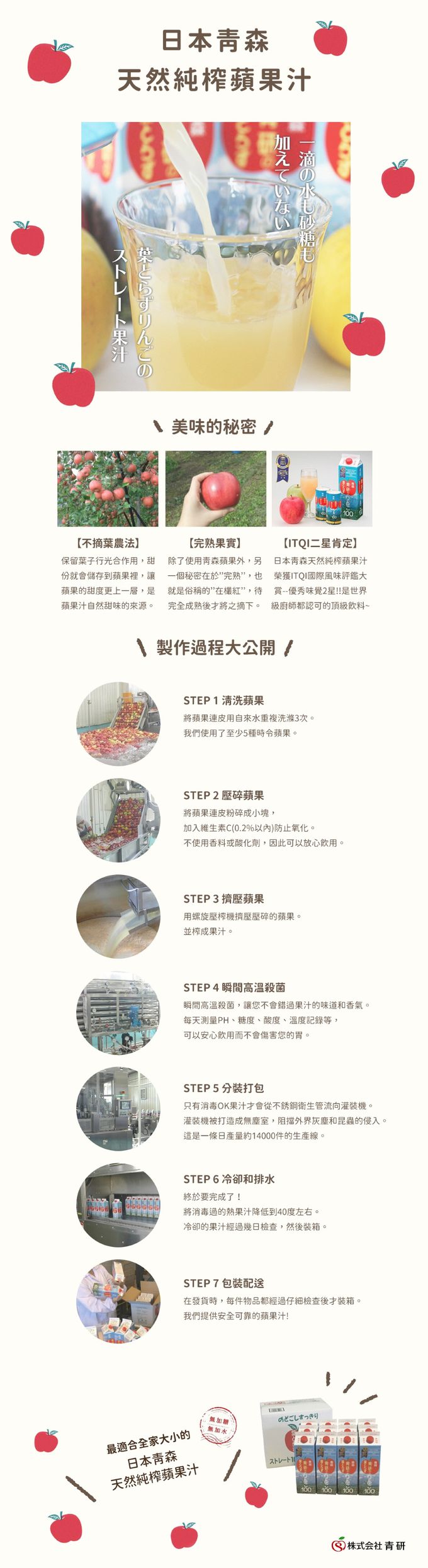 日本青森 - 天然純榨蘋果汁_6入組(箱裝)-1000g(980ml)*6