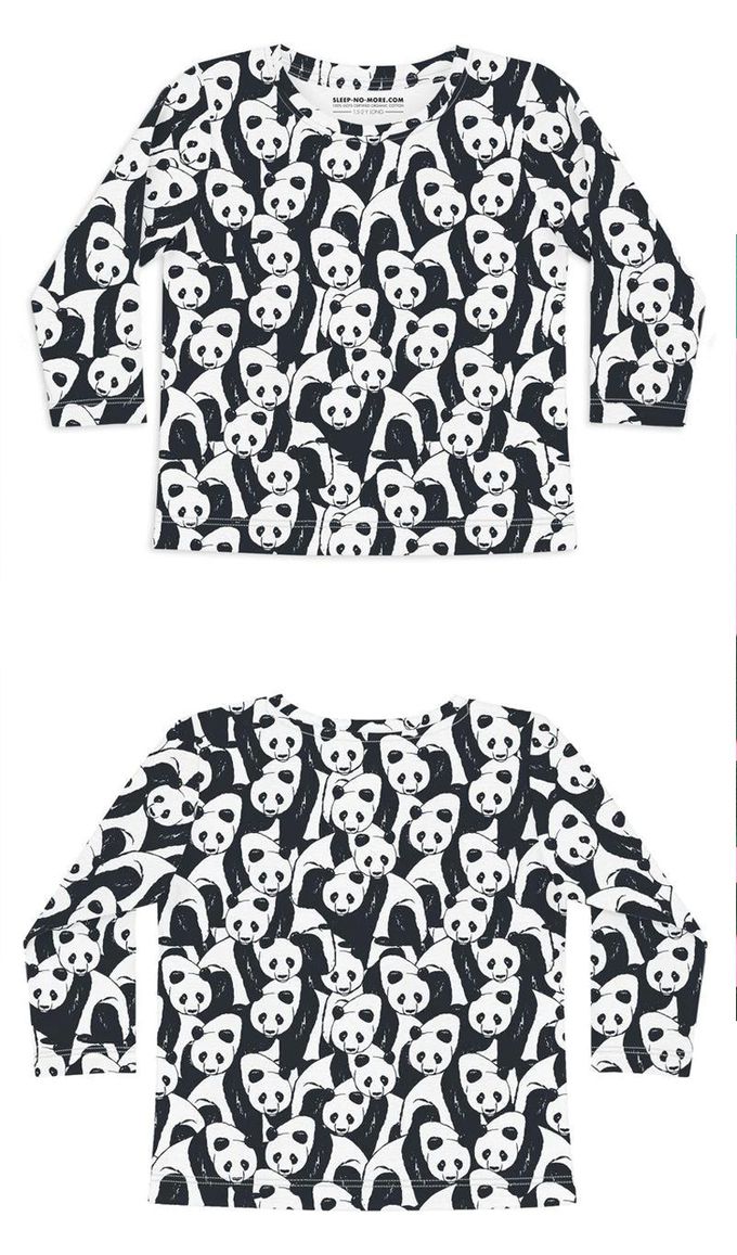 英國 SLEEP NO MORE - 100% 有機棉兒童圓領長袖上衣-貓熊 (2-4 Y)