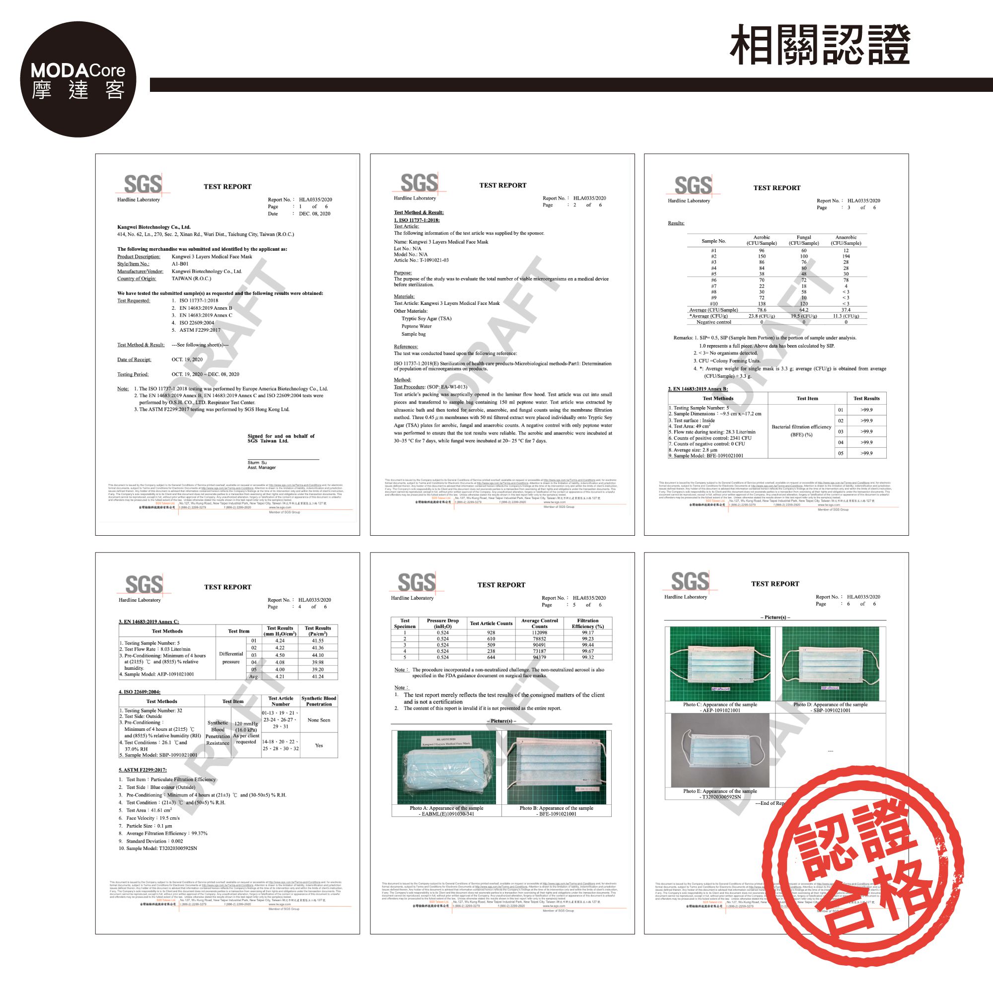 MODACore 摩達客 - 水舞醫用口罩-MIT+MD雙鋼印-煙嵐系列-黑色、白色、粉橙藍-3盒組(30入/盒)
