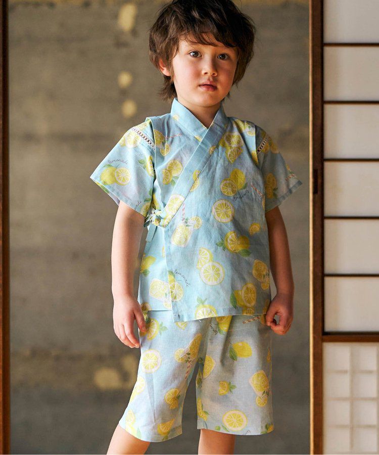 日本 apres les cours - 季節限量！清新可愛二件式甚平-彩虹西瓜-米白