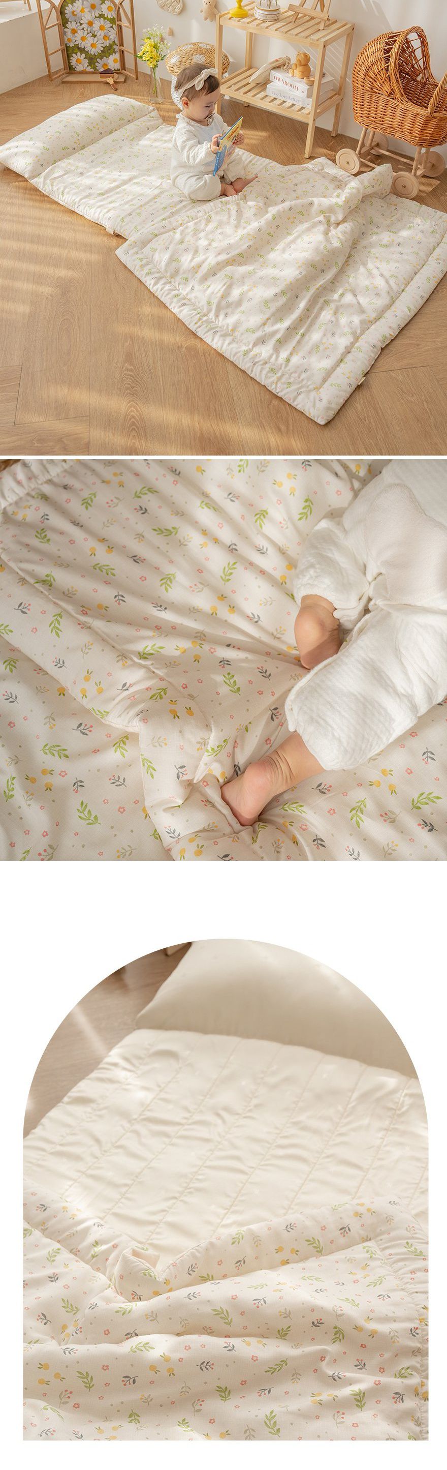 韓國 Formongde - 莫代爾5cm厚墊雙面用睡袋/寢具(附防水收納袋)-香草花園-*此款售完不補