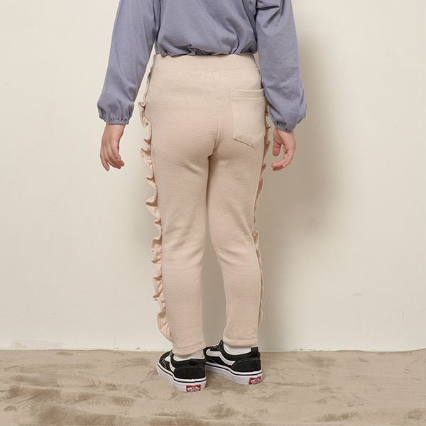 日本 Lycee mine - Anywhere系列 側面荷葉邊9分褲-水藍