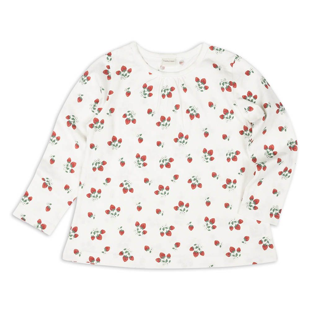 長袖T恤-滿版印花-粉紅色