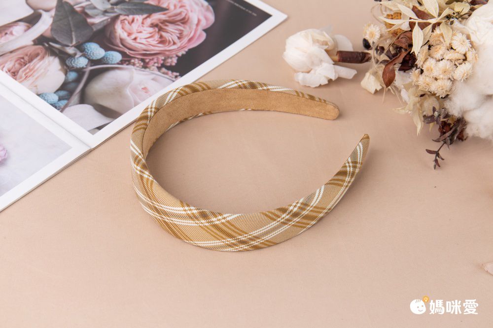 氣質復古秋冬色系髮箍-麂皮海綿-奶咖啡色