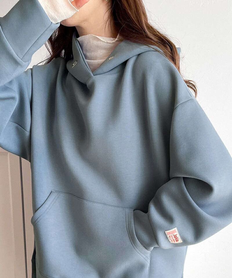 日本 Classical Elf - Java聯名 光澤感長袖開叉帽T-摩卡