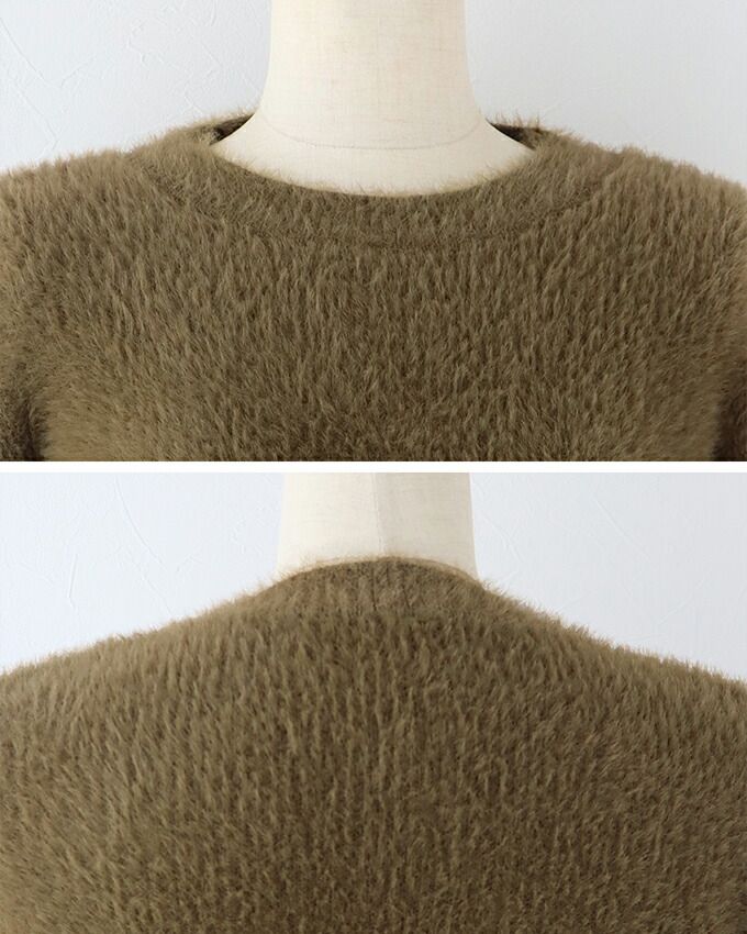 日本 BLUE EAST - 柔軟毛絨圓領毛衣-天使白