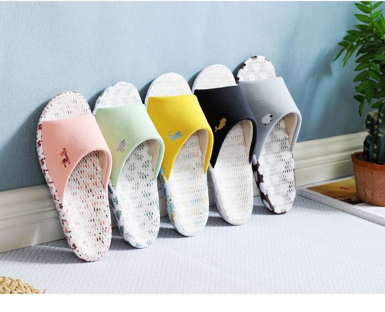 3D立體網眼透氣靜音室內拖鞋-綿羊-灰色