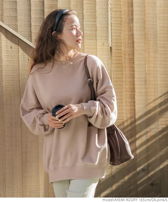 日本 COCA - 舒適內磨毛萬能大學T-素色-淺灰