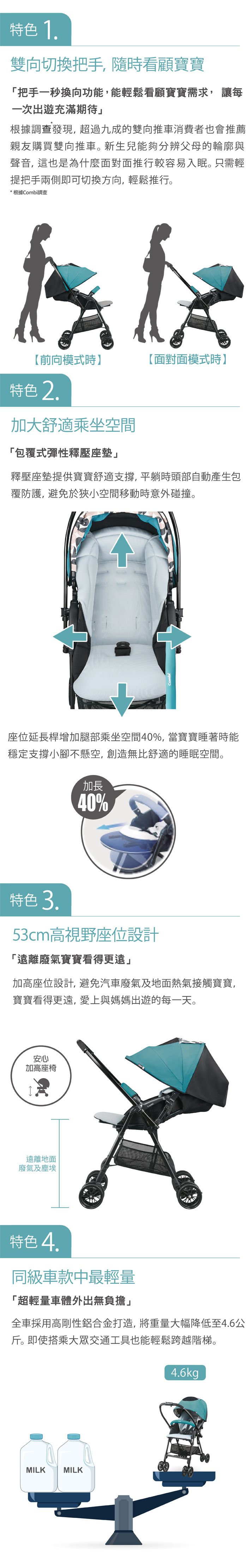 日本 Combi - Neyo 輕旅 嬰兒手推車-安全特仕版-狂想黑-福利品