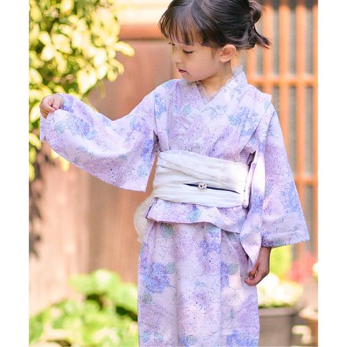 日本 apres les cours - [限量]可當洋裝二件式純棉浴衣-繡球花-薰衣紫