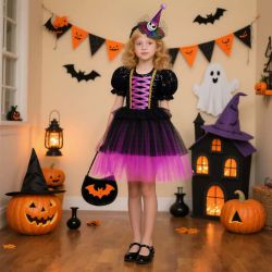 love, charlotte - 魔幻小巫婆洋裝配小帽子-萬聖節造型服-洋裝+髮箍(不含提袋)