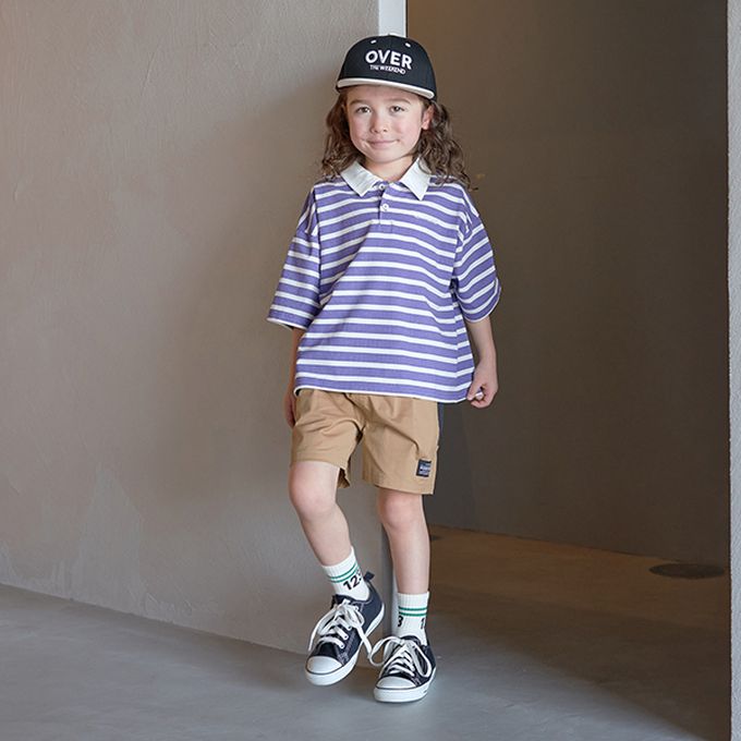 日本 b-ROOM - 撞色大口袋帥氣短褲(4分丈)-卡其