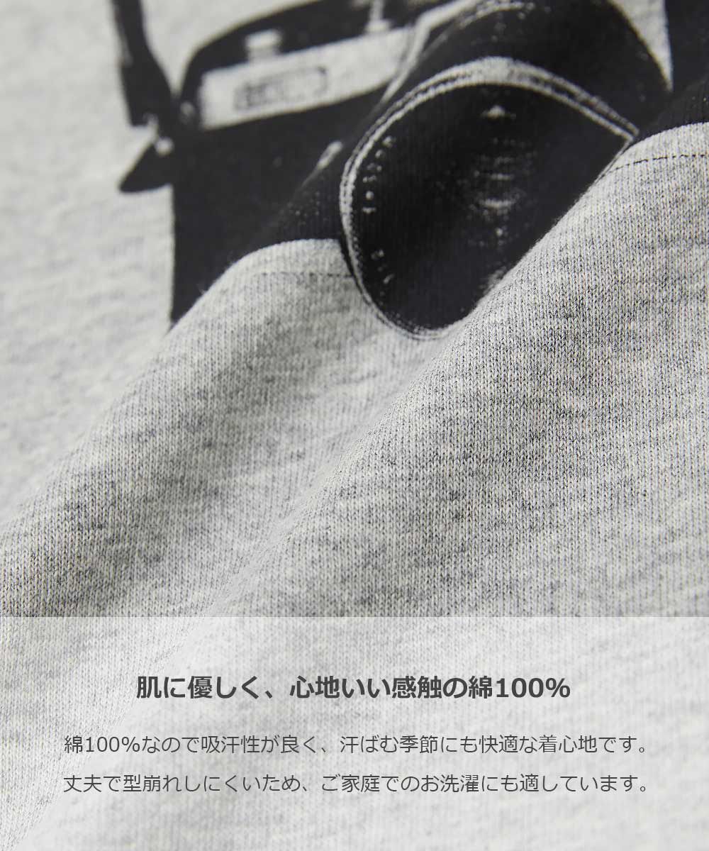 日本 devirock - 純棉 定番百搭印花長T-手繪暴龍-淺軍綠