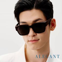 ALEGANT - 休閒時尚星曜棕方框全罩式寶麗來偏光墨鏡│外掛式UV400太陽眼鏡 (星曜棕)