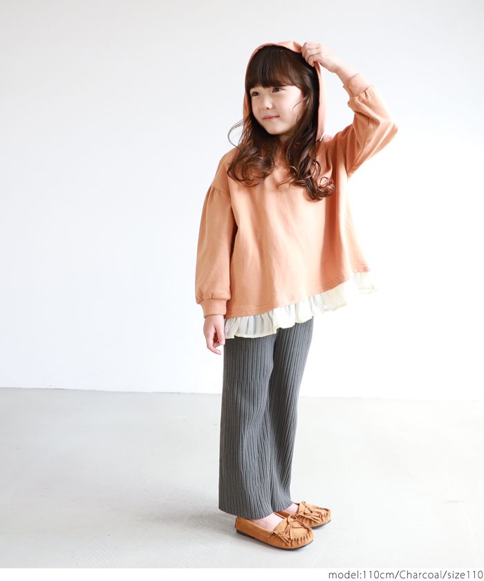 日本 COCA - [熱銷定番] 速乾垂墜彈性風琴寬褲-保暖小孩款-黃綠