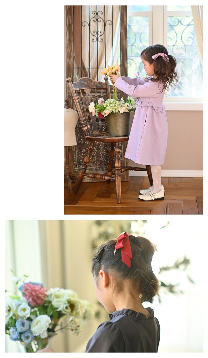 日本 Catherine Cottage - 長蝴蝶結鑰匙墜飾髮圈-嬰兒粉