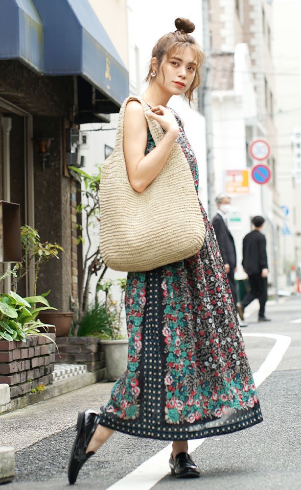 日本 zootie - 大容量清新肩背編織包-卡其