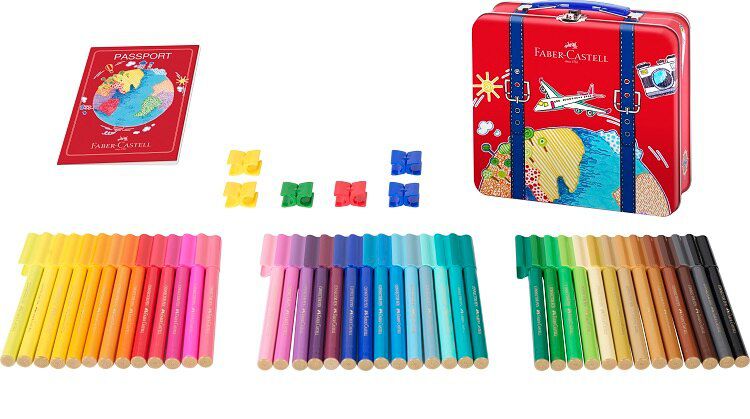 輝柏 FABER-CASTELL - 旅行箱造型連接筆-40色