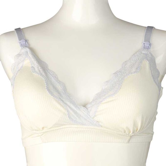 akachan honpo - 自然服貼胸罩-羅紋-米白色