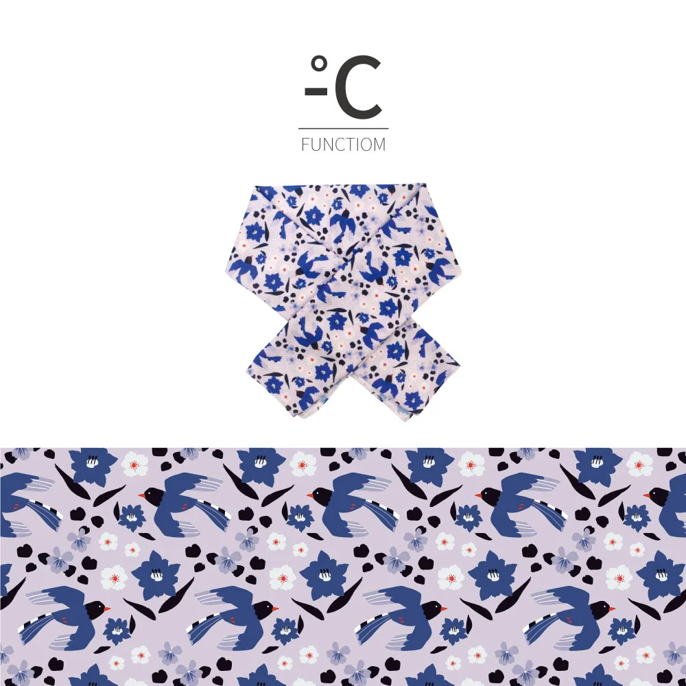 貝柔 Peilou - 灣的貨冰涼巾-台灣藍鵲-花色 (28 x 90 cm)