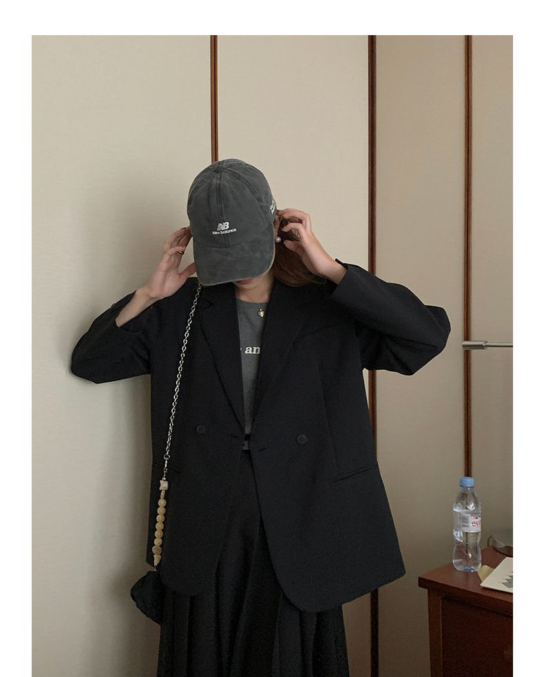 寬鬆顯瘦西裝小外套(送小包包)-卡其綠 (均碼)