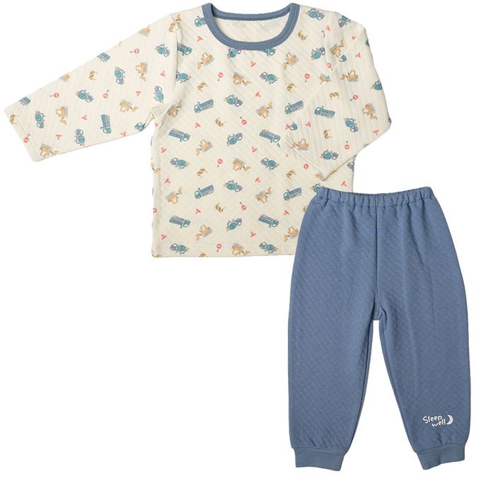 akachan honpo - 長袖家居服-工程車-藍色