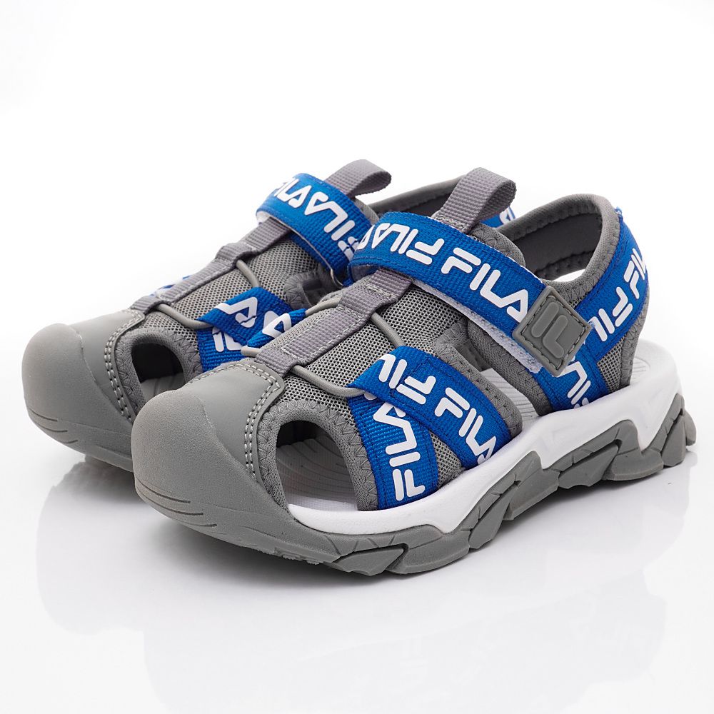 FILA - FILA運動護趾涼鞋-2-S426X-431藍(中小童段)-涼鞋-藍