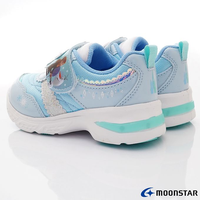 Moonstar日本月星 - 冰雪奇緣電燈鞋(中小童)-機能運動鞋-藍