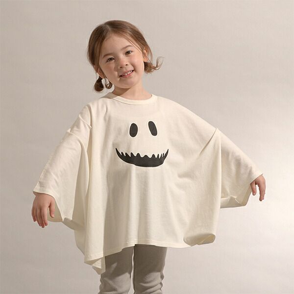日本 b-ROOM - [官網已斷貨]萬聖節造型寬版上衣-幽靈-灰棕-直播專屬