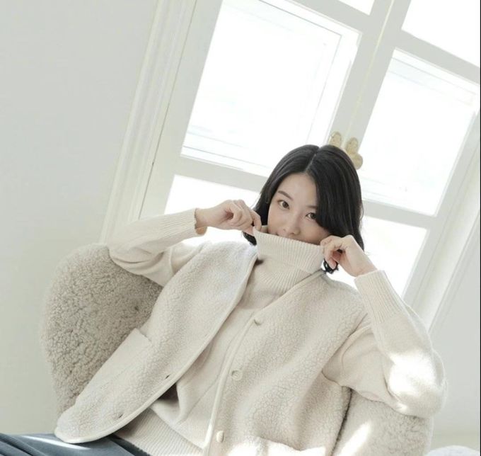 韓國 LANDING - 韓國製羊羔絨口袋背心-象牙白 (FREE)