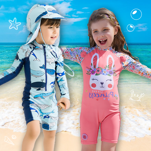 現在買最便宜！【Xiazhilian】兒童防曬泳裝，多款可愛圖案，打造專屬的夏日造型！