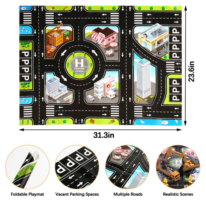 CuteStone - 兒童仿真工程卡車套裝玩具26件組(福利品盒損出清)