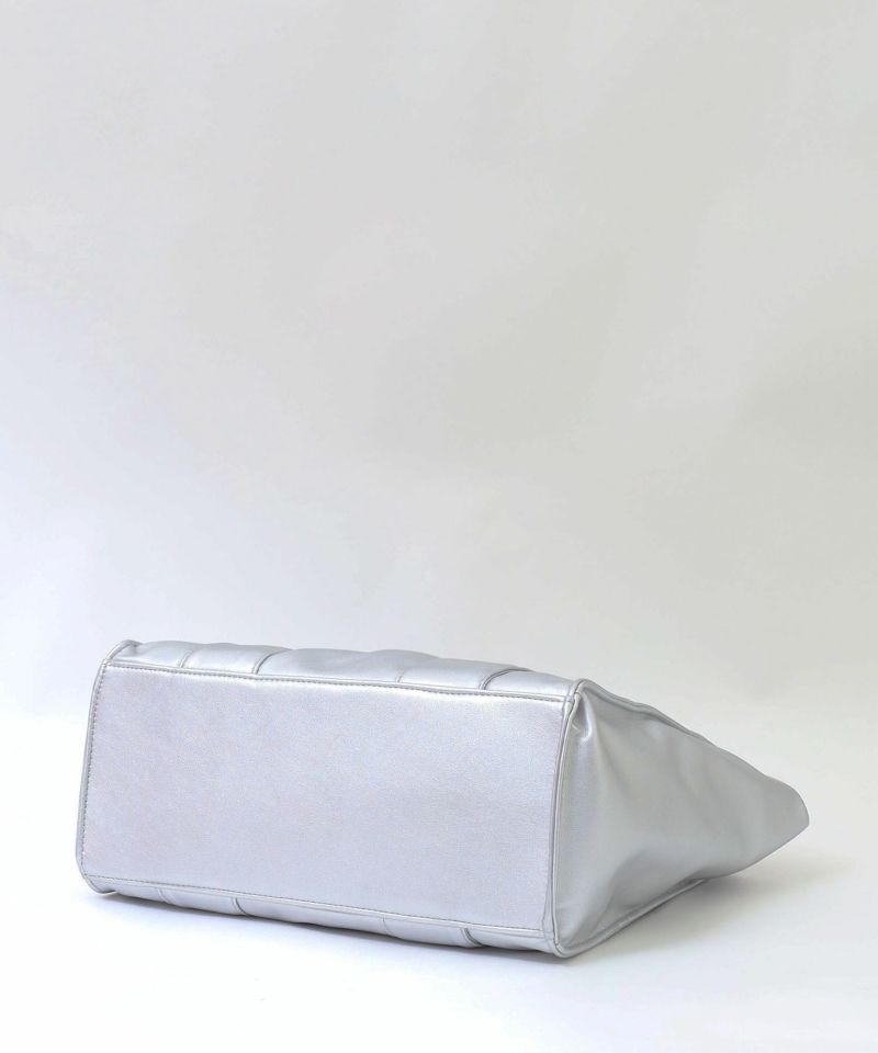 日本 COOCO - 簡約皮革方形手提托特包-天使白 (W33*H27*D14cm)