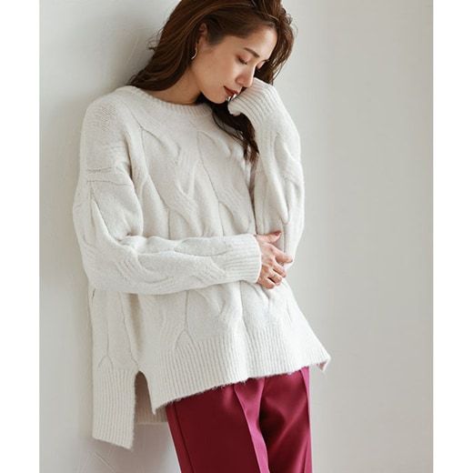 日本 Pierrot - 柔軟波浪紋針織毛衣-簡約黑