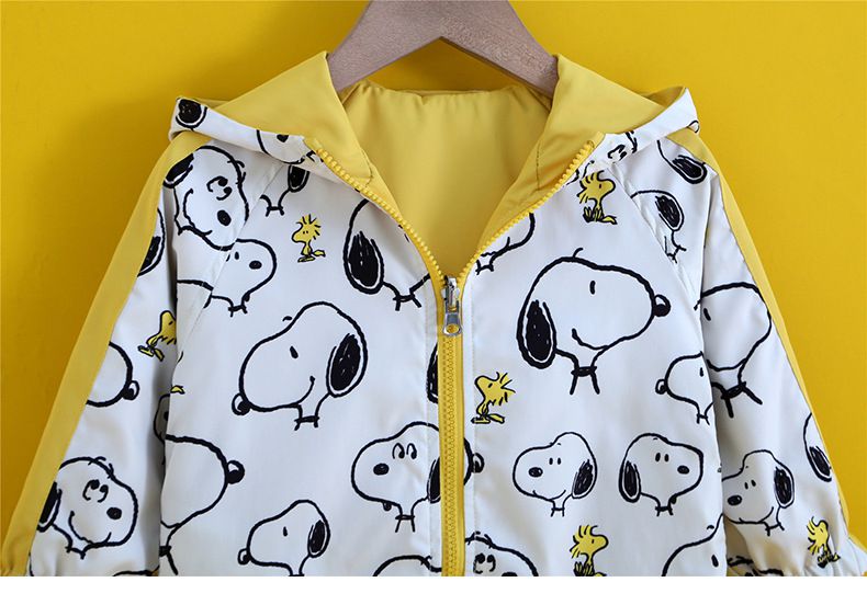 卡通人物史努比雙面穿外套-滿滿SNOOPY-黃色