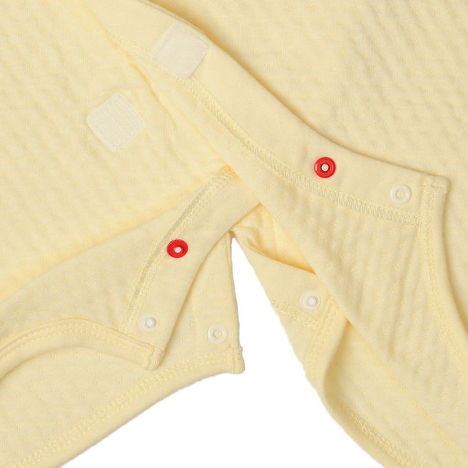 akachan honpo - 長袖舒適連身衣-黃色 (50~60cm)