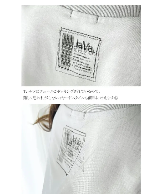 日本 Classical Elf - Java 薄紗層次酷甜五分袖上衣-白x灰紗