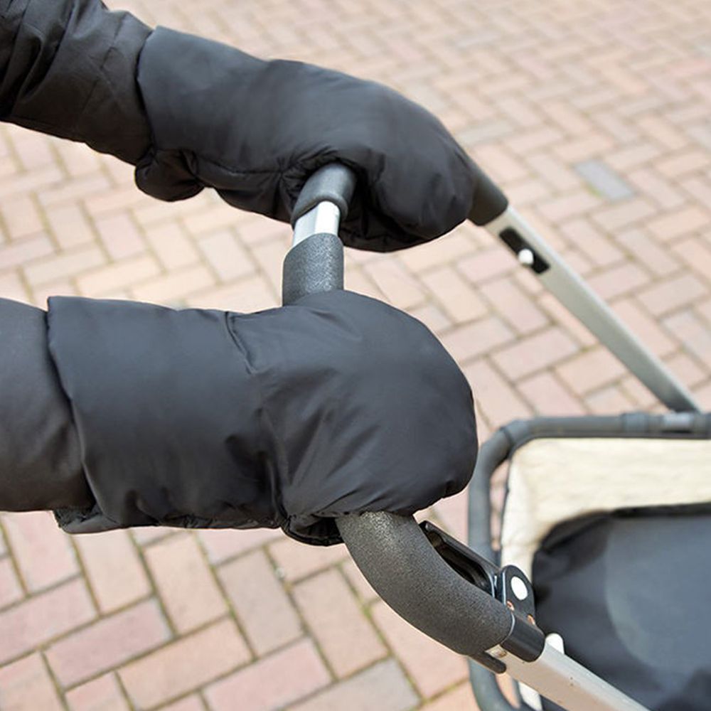 英國 JoJo Maman BeBe - 嬰幼兒推車專用防風保暖連指手套-黑色