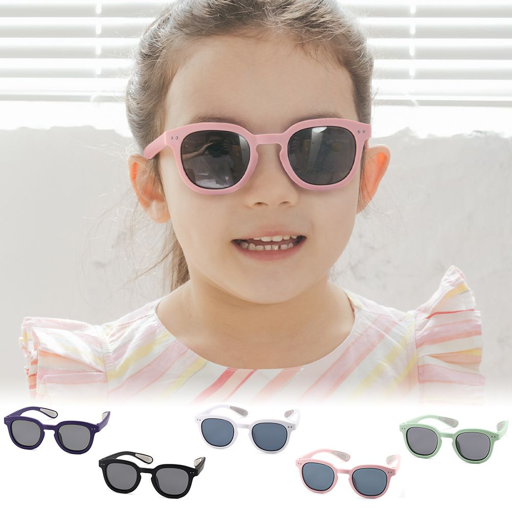 ALEGANT - 輕柔時尚人魚粉兒童專用防滑輕量彈性太陽眼鏡│UV400偏光墨鏡
