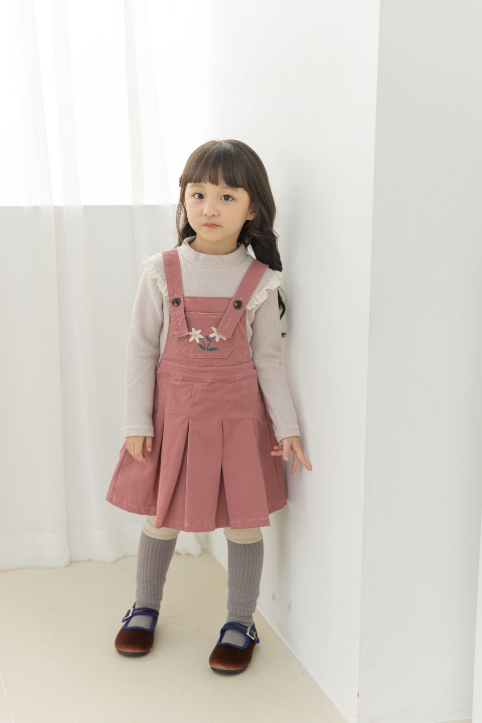 韓國 Orange Mom - 異材質拼接內搭褲-杏