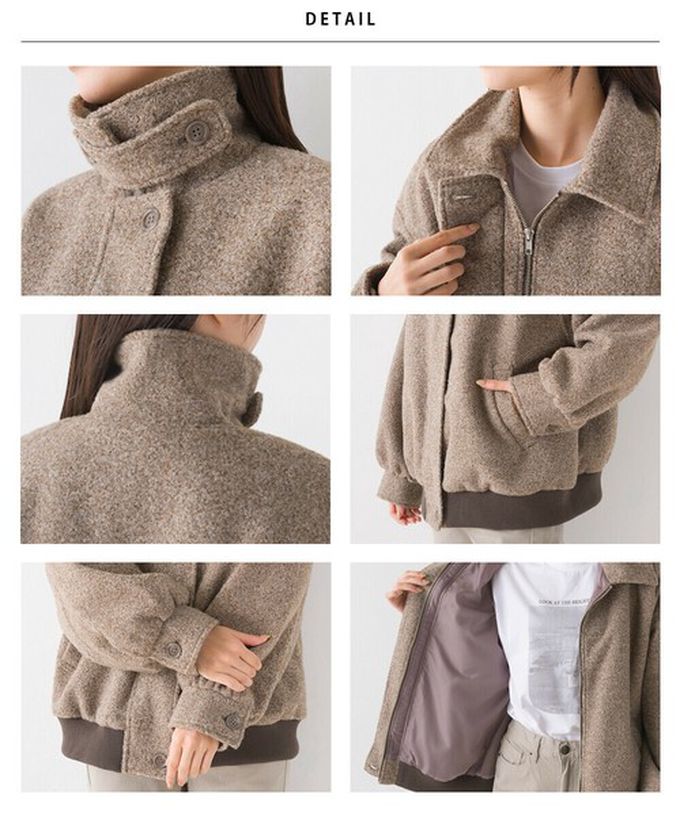 日本 OMNES - 絨毛感率性翻領夾克外套-象牙白