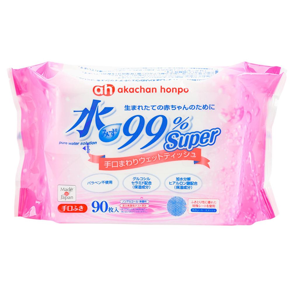 akachan honpo - 水９９％Super 新生兒手口濕紙巾 (90張×1包)