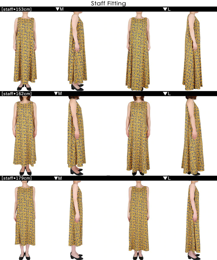 日本 COCA - 夏日繽紛碎花無袖洋裝-黃