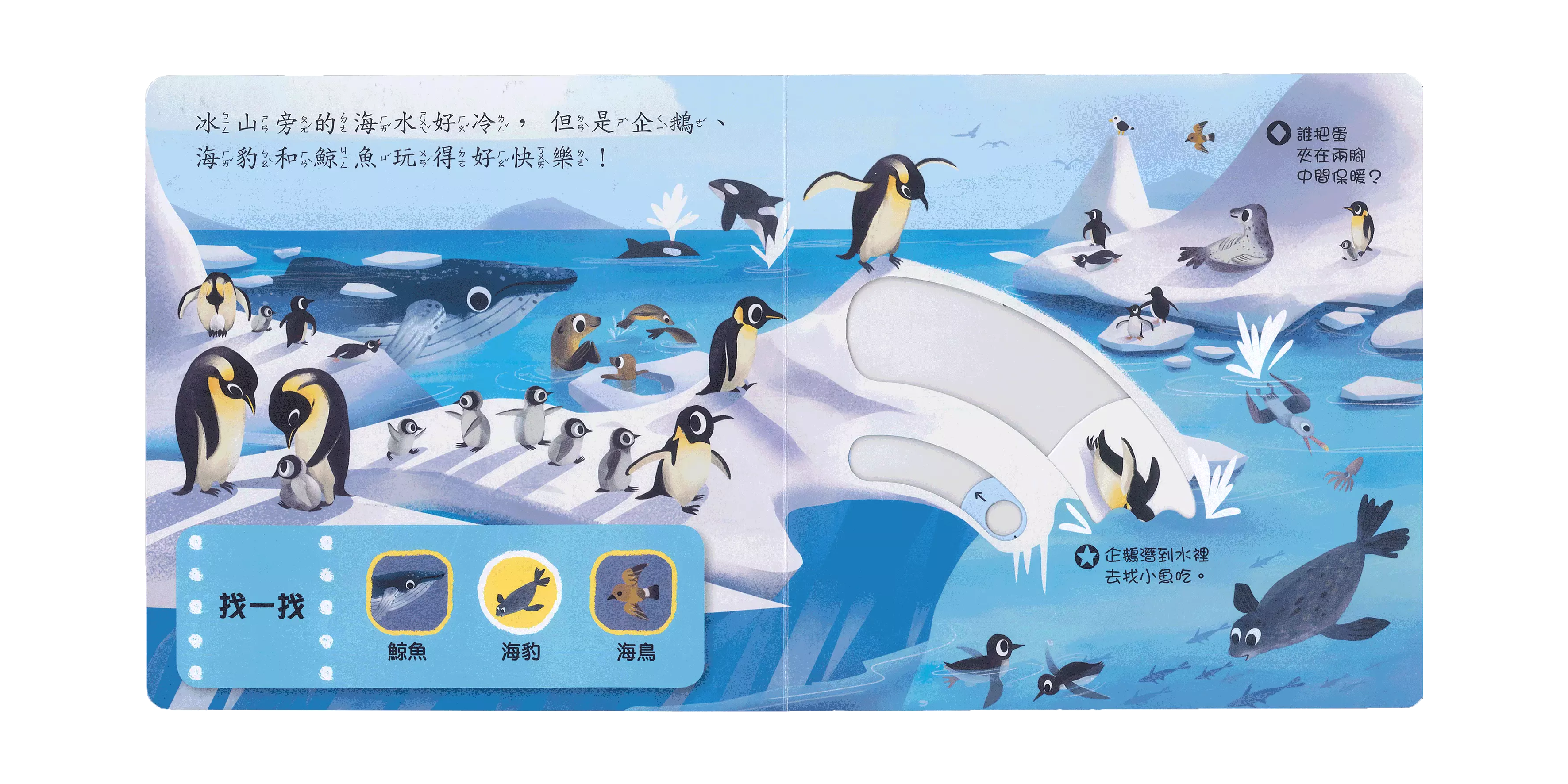 好棒的水生動物-好奇寶寶推拉搖轉書
