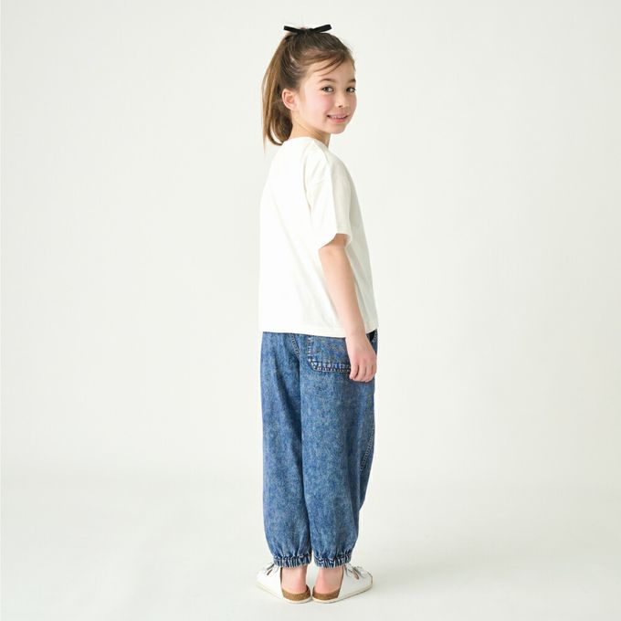 日本 evercloset - 100%棉 漢堡貼布短袖上衣-淺綠