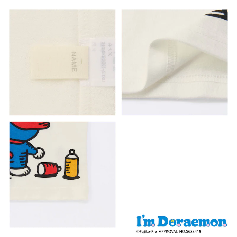 日本千趣會 - 哆拉A夢天竺棉短T-街頭塗鴉-墨綠