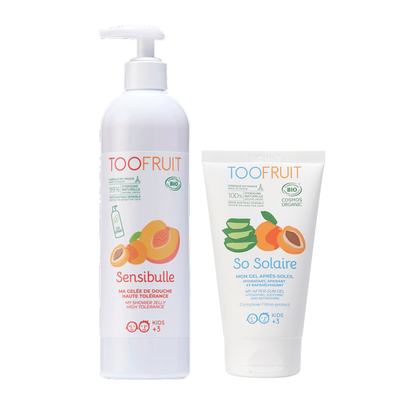 法國 TOOFRUIT - 清爽保濕沐浴組-保濕蜜桃沐浴露400ml + 曬後修護凝膠150ml